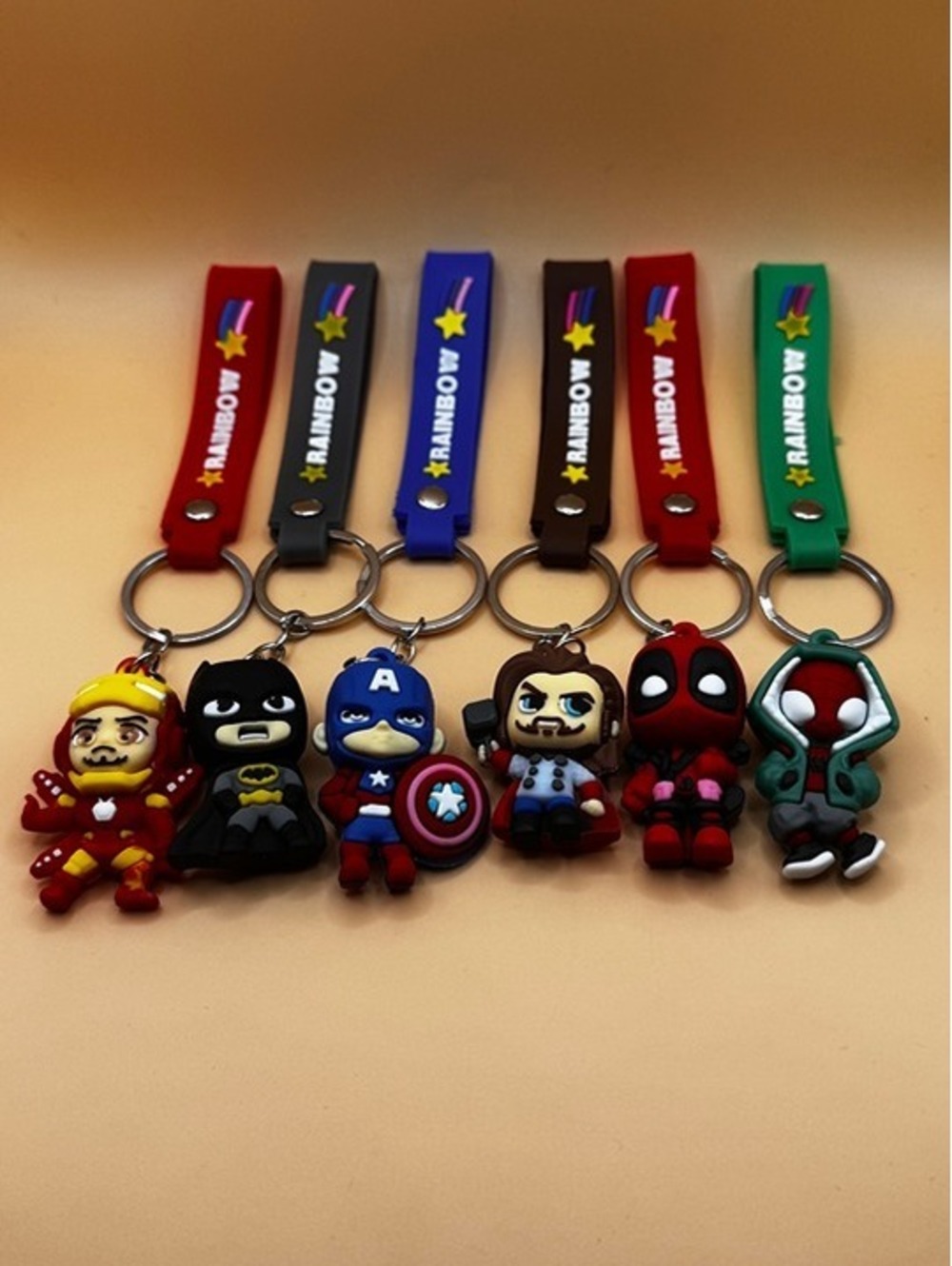 Movie Characters Keychain Bundles! Superhero Keychain Rainbow Bundle Set of 6